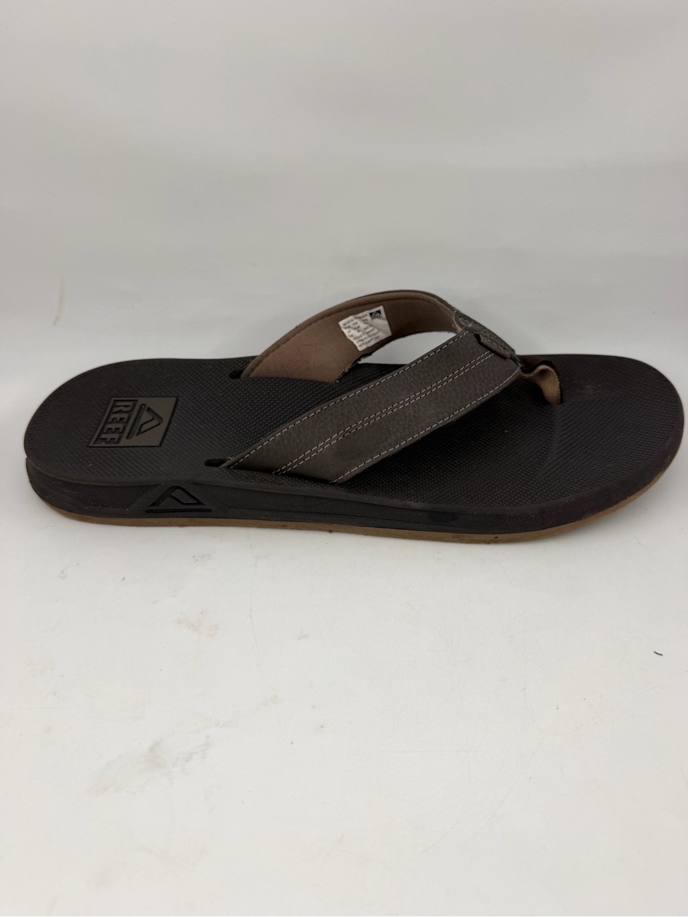Reef Men’s Element TQT Brown Fabric Strap -SZ 12- Flip Flops Thong Sandals